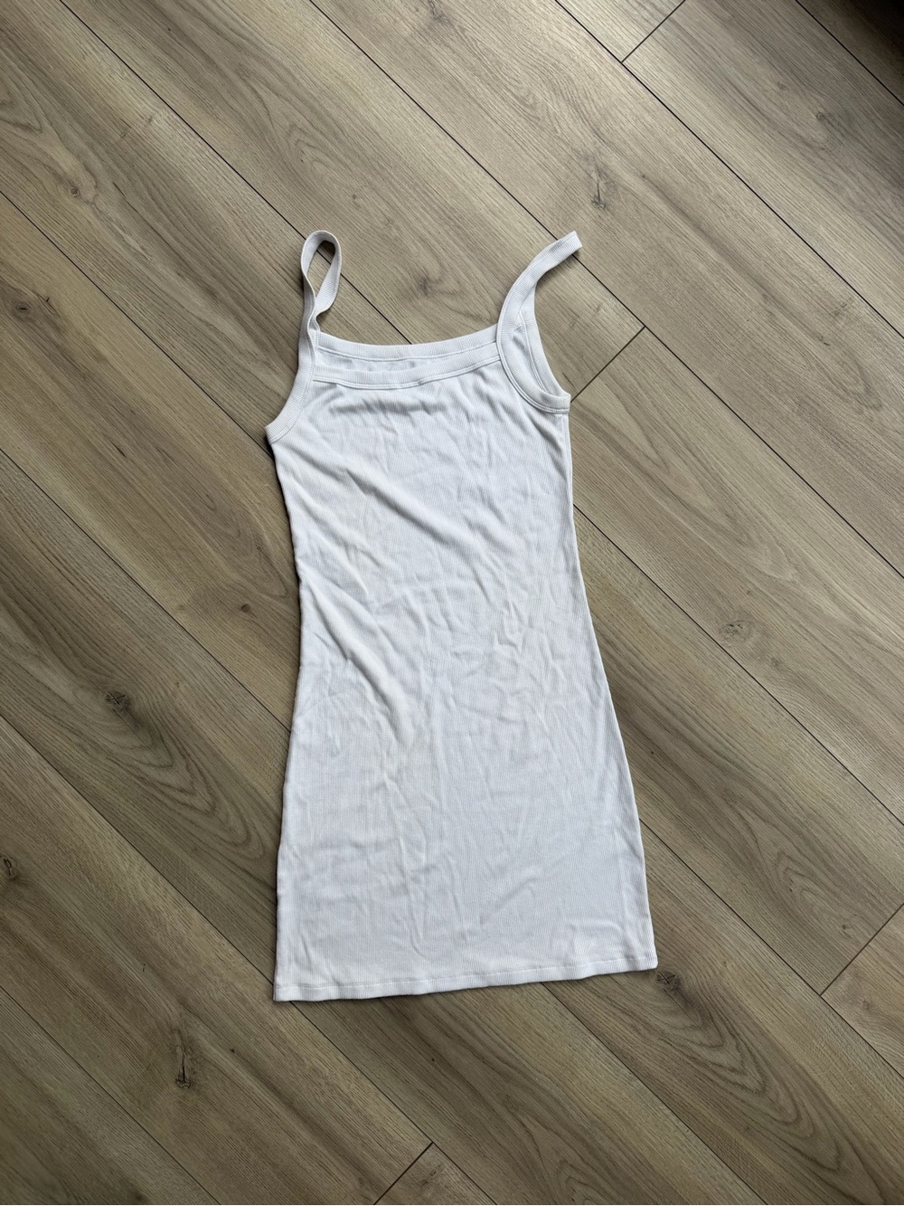 Wilfred White Ribbed Fitted Tank Dress